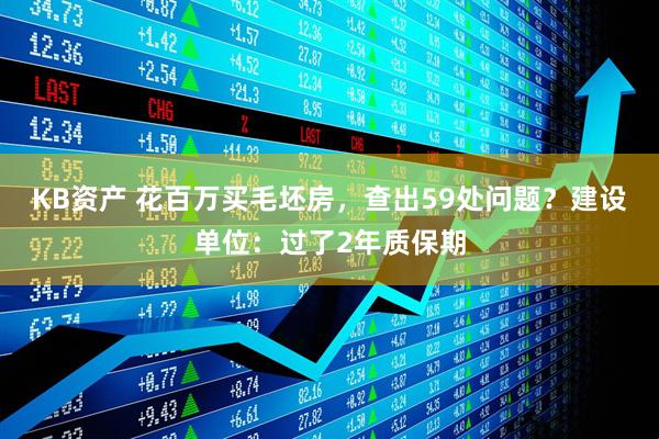 KB资产 花百万买毛坯房，查出59处问题？建设单位：过了2年质保期