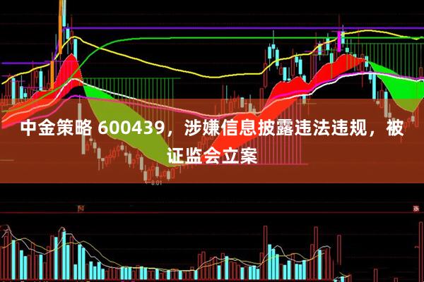 中金策略 600439，涉嫌信息披露违法违规，被证监会立案