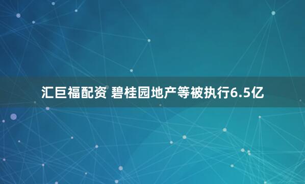 汇巨福配资 碧桂园地产等被执行6.5亿