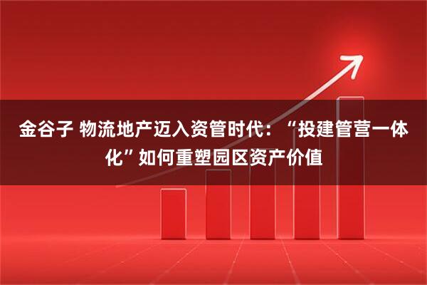 金谷子 物流地产迈入资管时代：“投建管营一体化”如何重塑园区资产价值